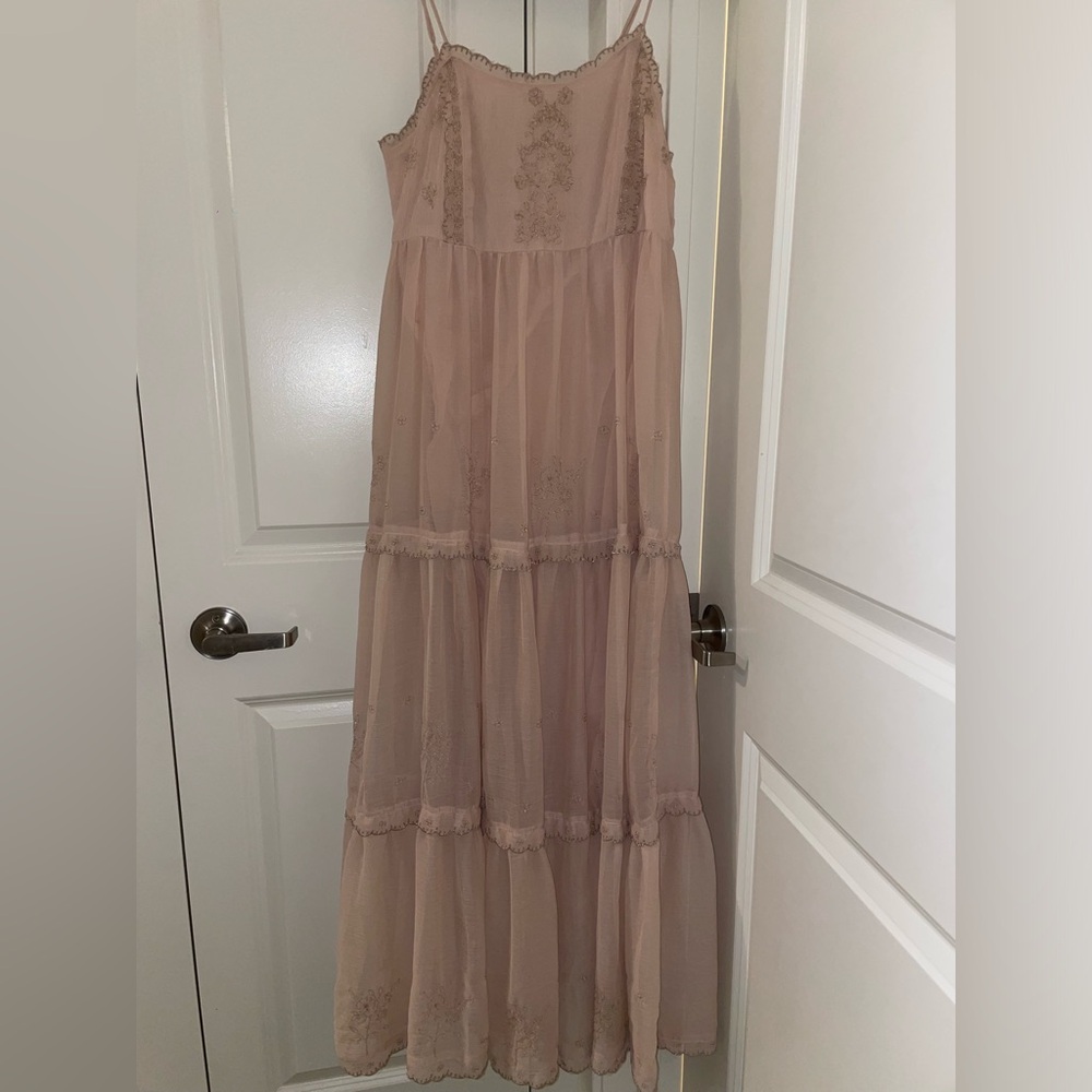 Brand new urban outfitters light cream pink flowy maxi dress